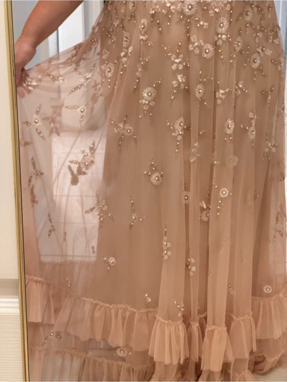 Mac Duggal Blush Pink Embellished Tulle Maxi Dress - Picture 12 of 16